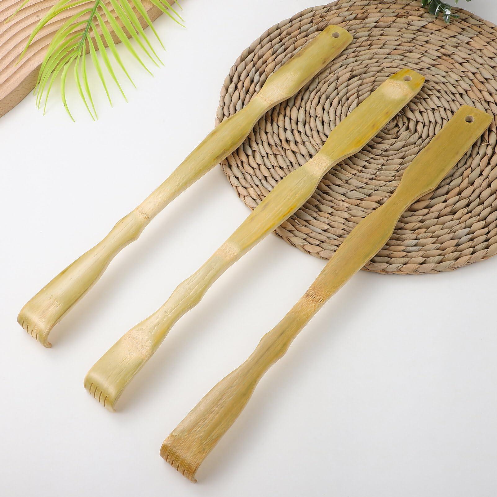 Healifty Healifty Wooden Massager Tool 3pcs Wood Back Scratcher Bamboo Back Scratchers Body Self-Massager Extended Backscratchers Shoe Horn for Self-Treatment Back Itching Relief Body Massage Tools