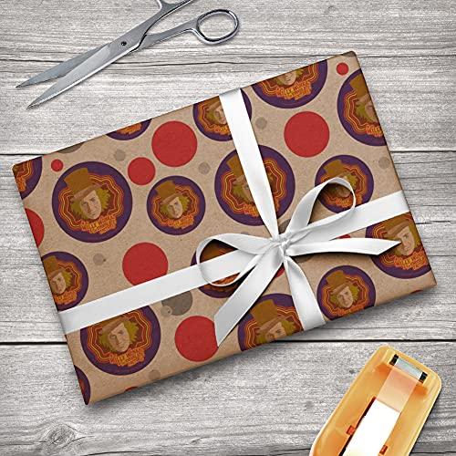 GRAPHICS & MORE GRAPHICS & MORE Willy Wonka and The Chocolate Factory Willy Wonka Premium Kraft Gift Wrap Wrapping Paper Roll