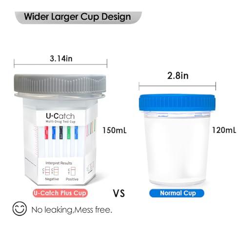 U Catch [5 Pack] Multidrug Test Cup Kit: 12 Panel Urine Test Cup Rapid Test at Home -The Largest DOA Cup