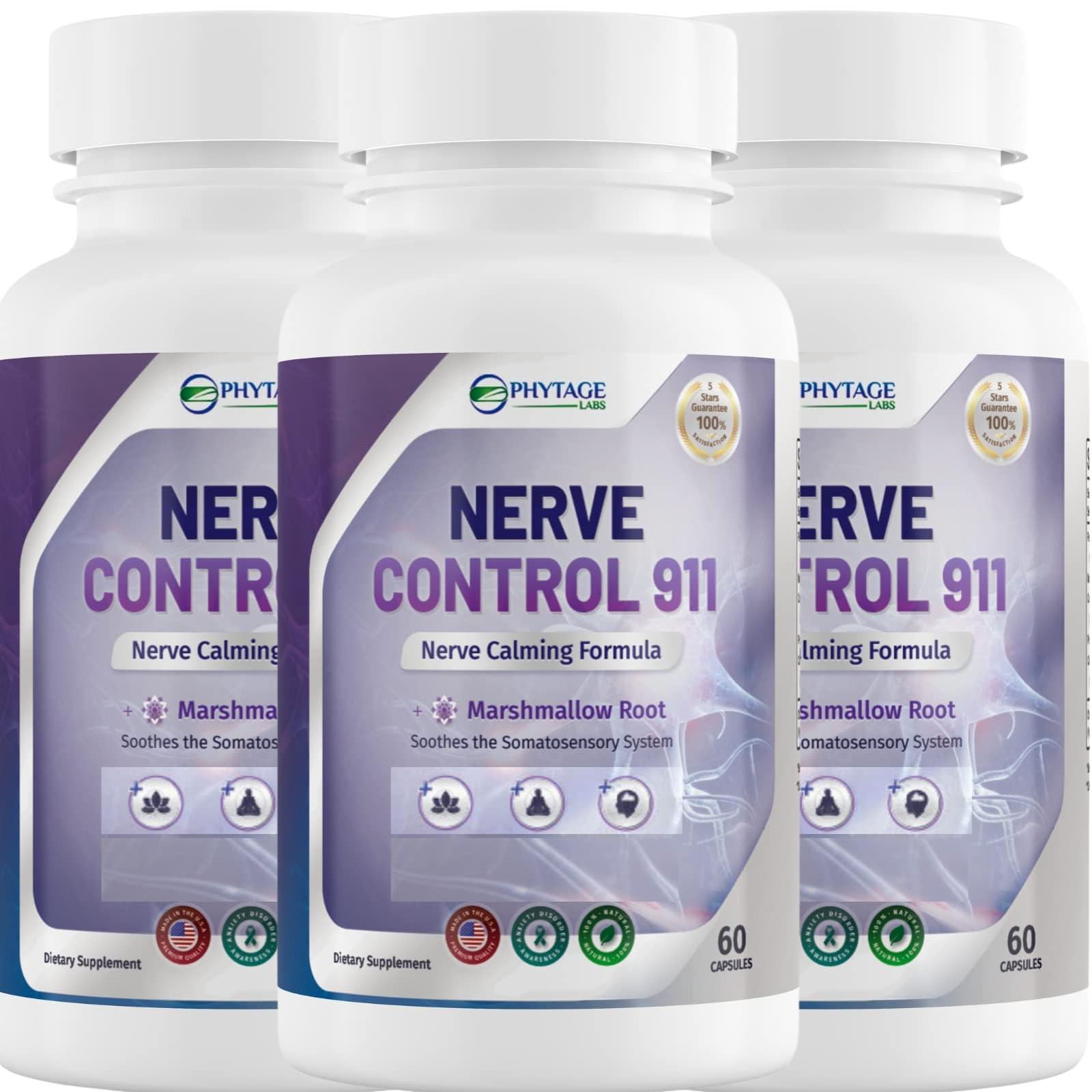 Phytage Labs Phytage Labs Nerve Control 911 - Natural Plant Based Nerve Health Supplement - 3 Pack