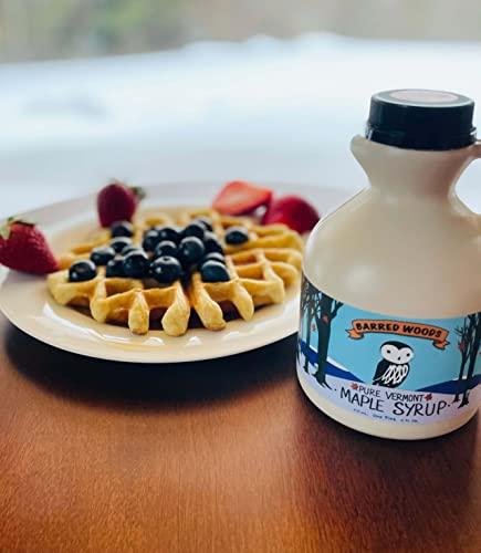 Barred Woods Maple Products Pure Vermont Organic Maple Syrup - One Pint Jug (16 oz) - Grade A Dark Robust (Former Grade B)