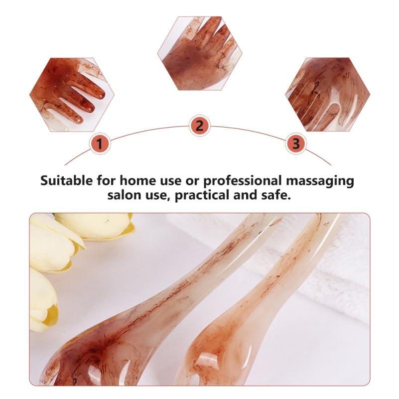 EXCEART EXCEART 2pcs Massage Rake Guasha Scraping Scalp Comb Multi- Functional Handheld Head Scratcher Massage Tool Massager for Head Caring, Relaxation, Physical Therapy, Acupoint Treatment