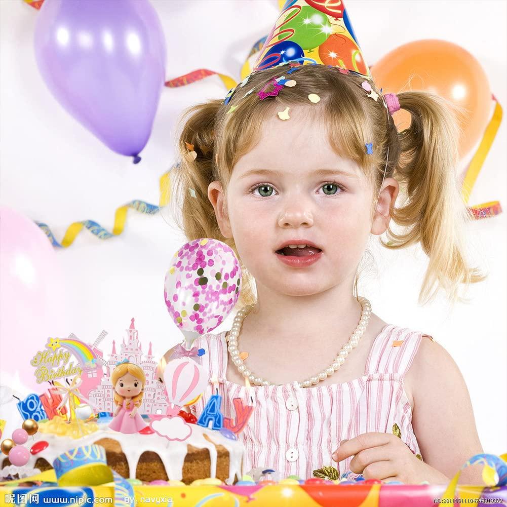 SHDIEHJFMLDH 14pcs Princess Cake Topper, Castle Cake Decoration, Princess Birthday Party Supplies for Girl Kid Birthday