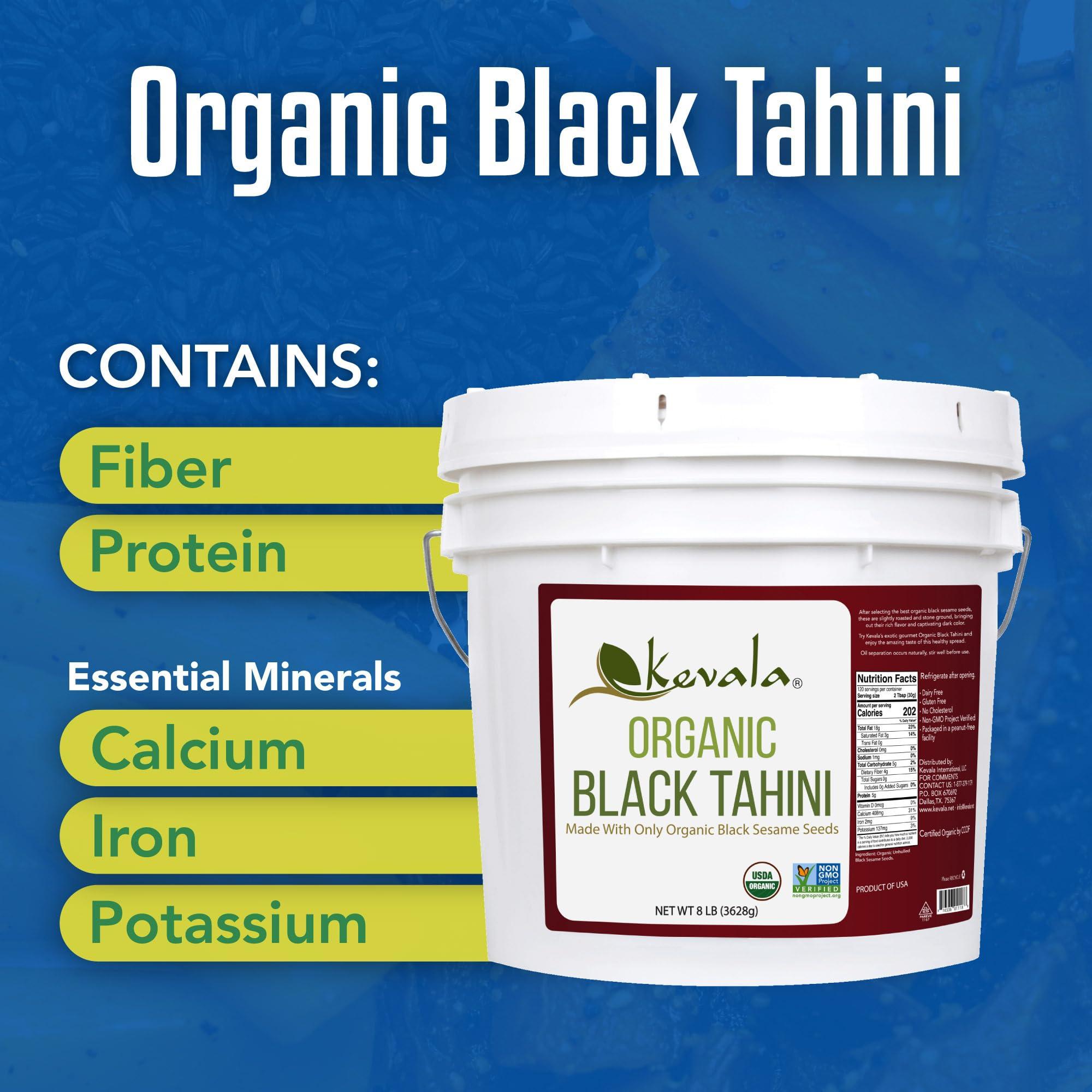 kevala Kevala Organic Black Sesame Tahini Roasted Black Sesame Seeds Black Seed Organic Tahini Spread Tahini Bulk Black Sesame Seeds Tahini Salad Dressing 8 lb 3627 g