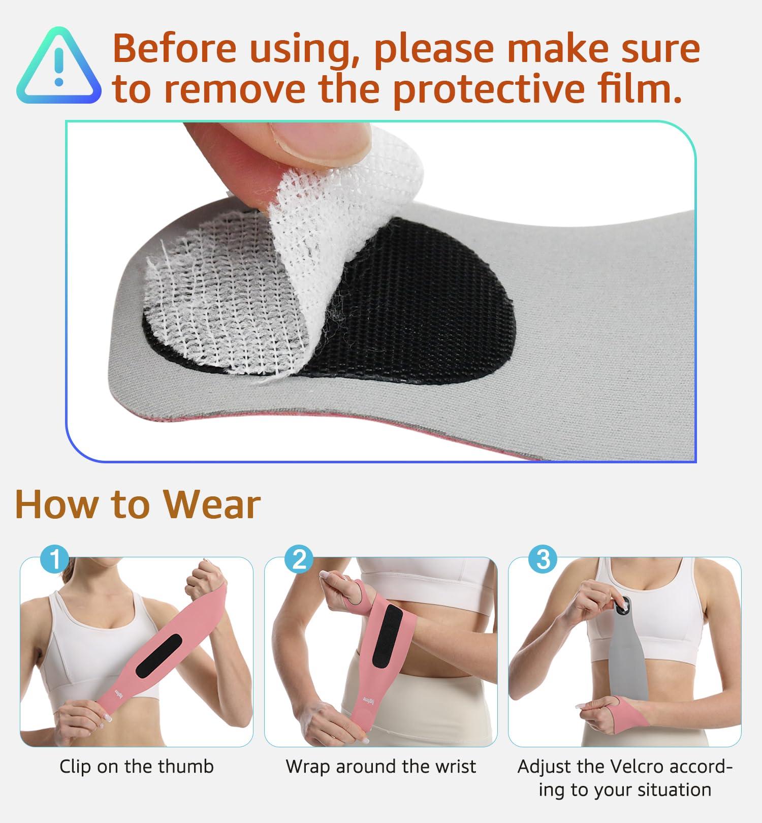 HGBOO HGBOO Ultra Thin and Soft Wrist Brace Wrist Wraps for Men and Women, Adjustable Wrist Support for Basketball Tennis Badminton Yoga Carpal Tunnel Syndrome, Pack of 2 (Pink)