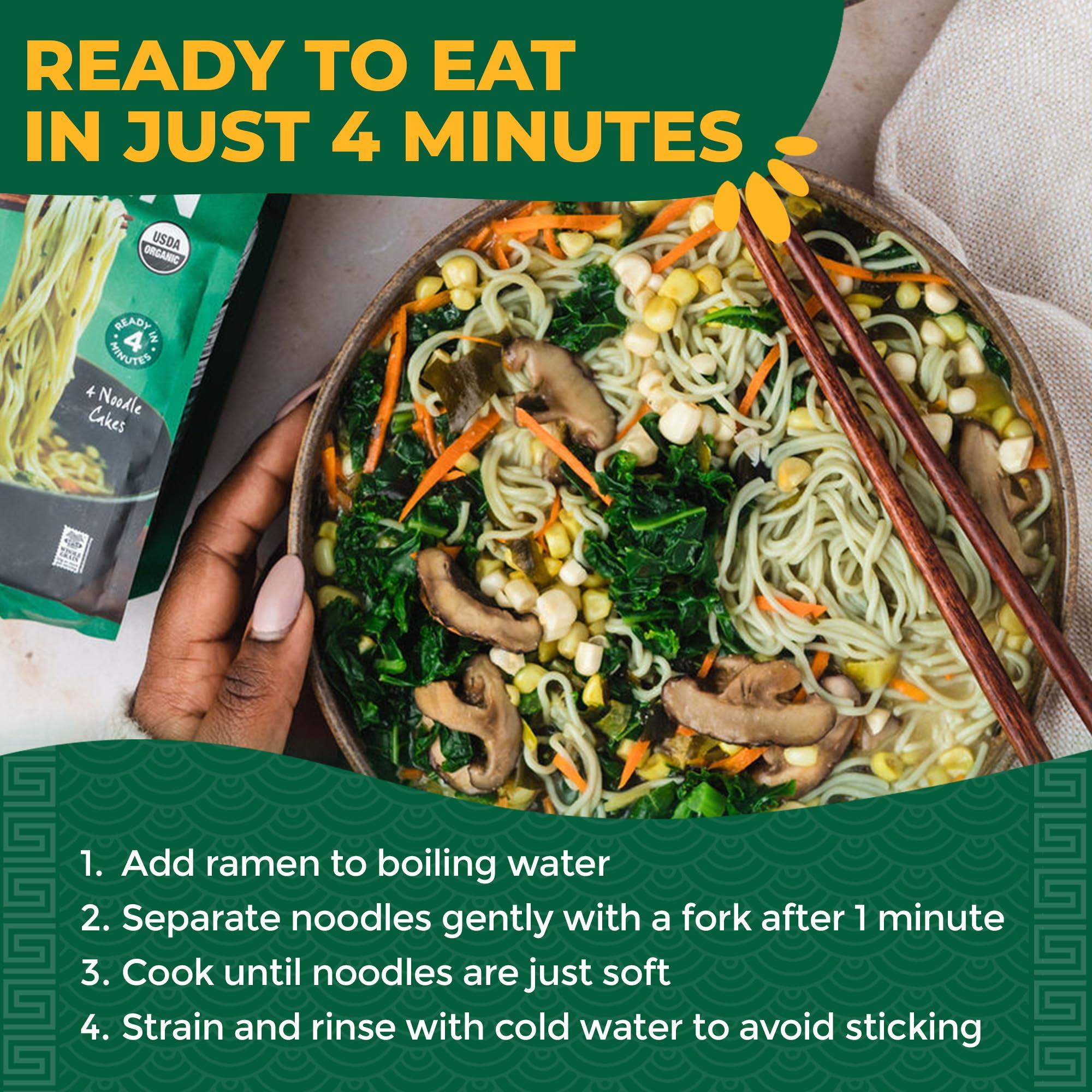 Lotus Foods Lotus Foods Organic Jade Pearl Rice Ramen Noodles - Gluten Free Instant Ramen Noodles, Vegan, Low Sodium, Made with Brown Rice Flour and White Rice Flour, Ready in 4 Minutes - 10 Oz (Pack of 6)