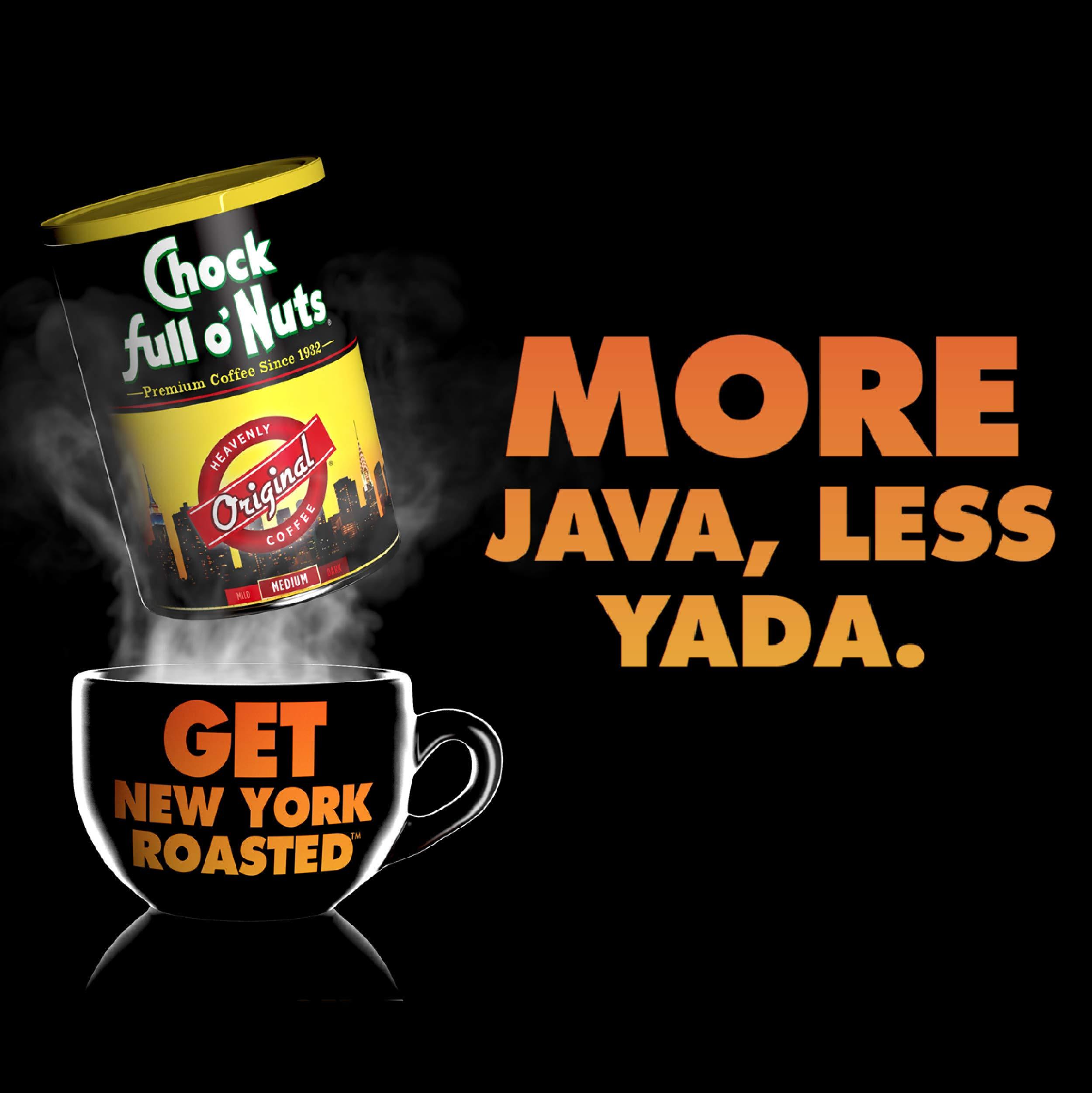 Chock Full o' Nuts Chock Full oNuts New York Roast, Dark Roast Ground Coffee Gourmet Arabica Coffee Beans Bold, Full-Bodied and Intense Coffee (23 Oz. Can)