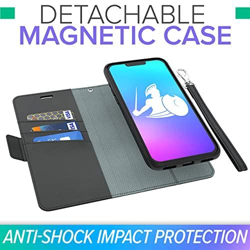 DefenderShield DefenderShield EMF Protection & 5G Anti Radiation iPhone 14 Case - RFID Blocking EMF Shield Detachable Wallet Case with Magnetic Closure Purple