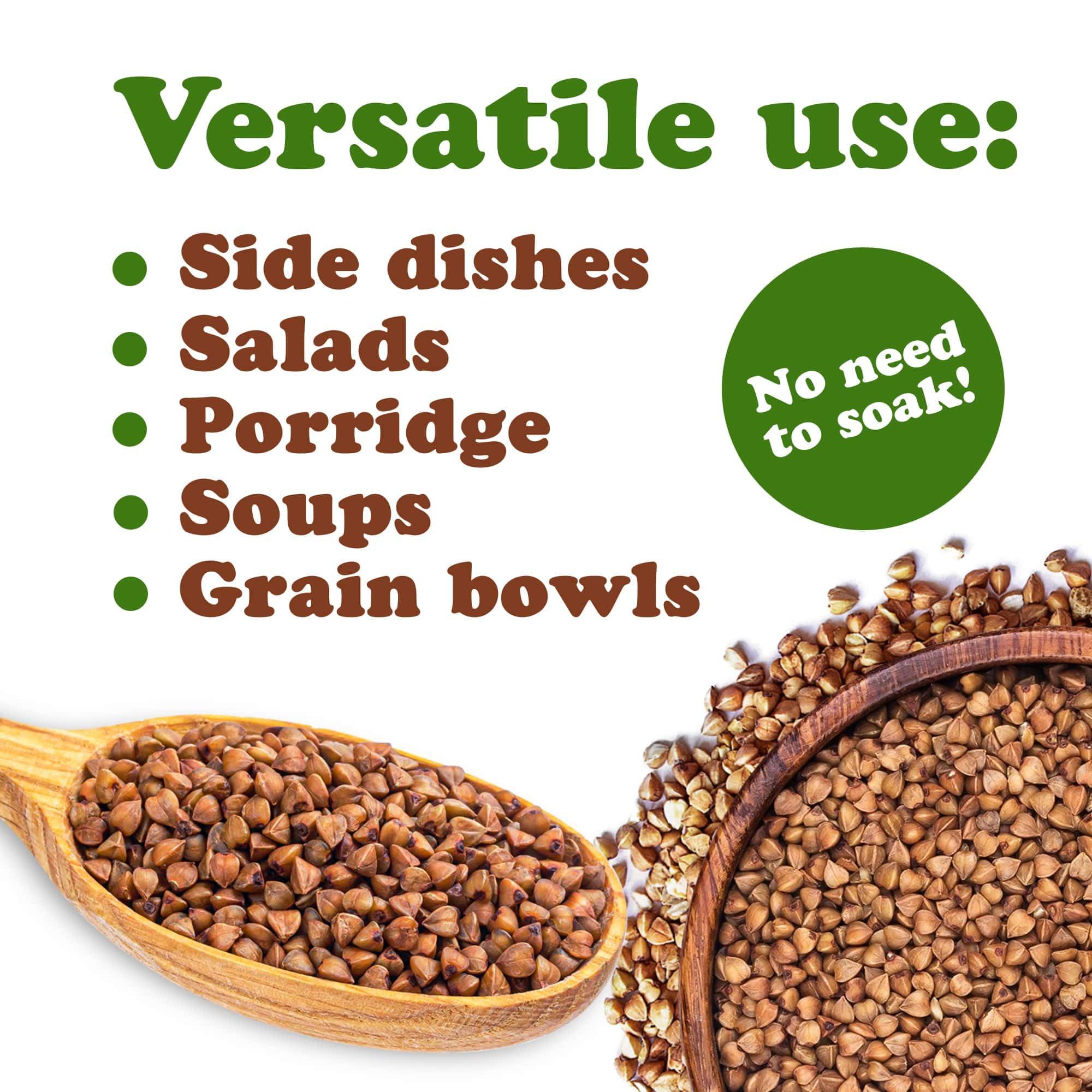 Food to Live Food to Live Gluten Free Organic Roasted Buckwheat Kasha, 5 Pounds Non-GMO Whole Groats. Quick-Cooking. Good Source of Fiber, Protein, and Copper.
