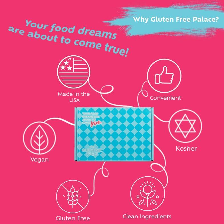 GLUTEN FREE PALACE Gluten Free Palace Snacks Gift Basket Gluten Free, Dairy Free & Vegan Snack Box for Adults - Healthy Valentines Day Gift Basket (40 Count)