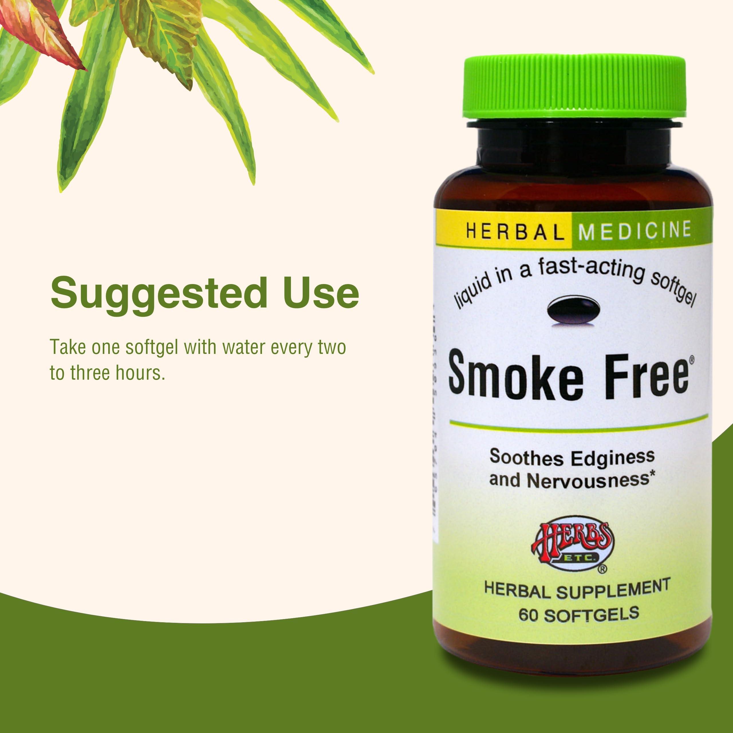 Herbs Etc. Herbs Etc. Smoke Free - Support While Quitting - Healthy Respiratory System Support - Aids Against Edginess & Unpleasant Attitudes - 60 Softgels (60 Servings)