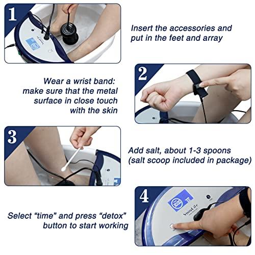 VnioLife VnioLife Ionic Foot Bath Detox Machine, Ion Detox Foot Bath Cleanse, Foot Detox Spa with Waist Strap, Arrays, Slippers | LCD Display, Time Setting