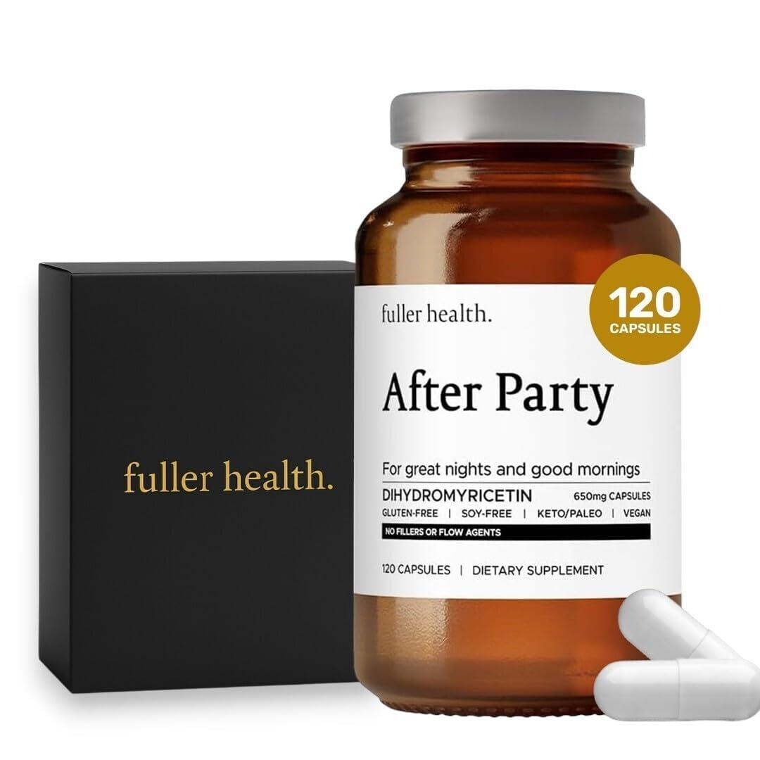 Fuller Health Fuller Health After Party, Dihydromyricetin Supplement | Supports Liver, Metabolism, Energy Levels, Post-Celebration Relief | Feel Refreshed, 650mg Per Pill | 1 Bottle, 24 Servings