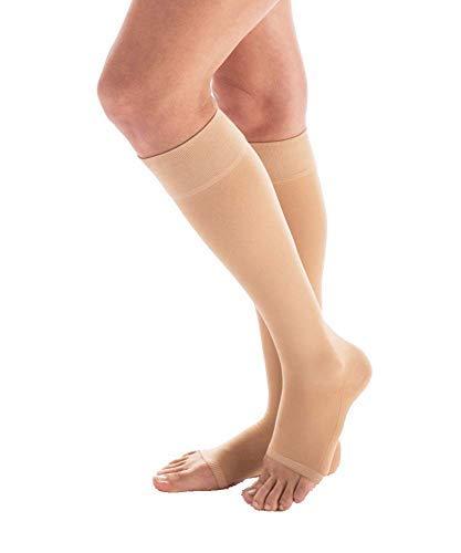 Carolon Carolon Health Support Knee High Stockings, 20-30 mmHg, Open Toe - 1 Pair (Beige, E Regular)