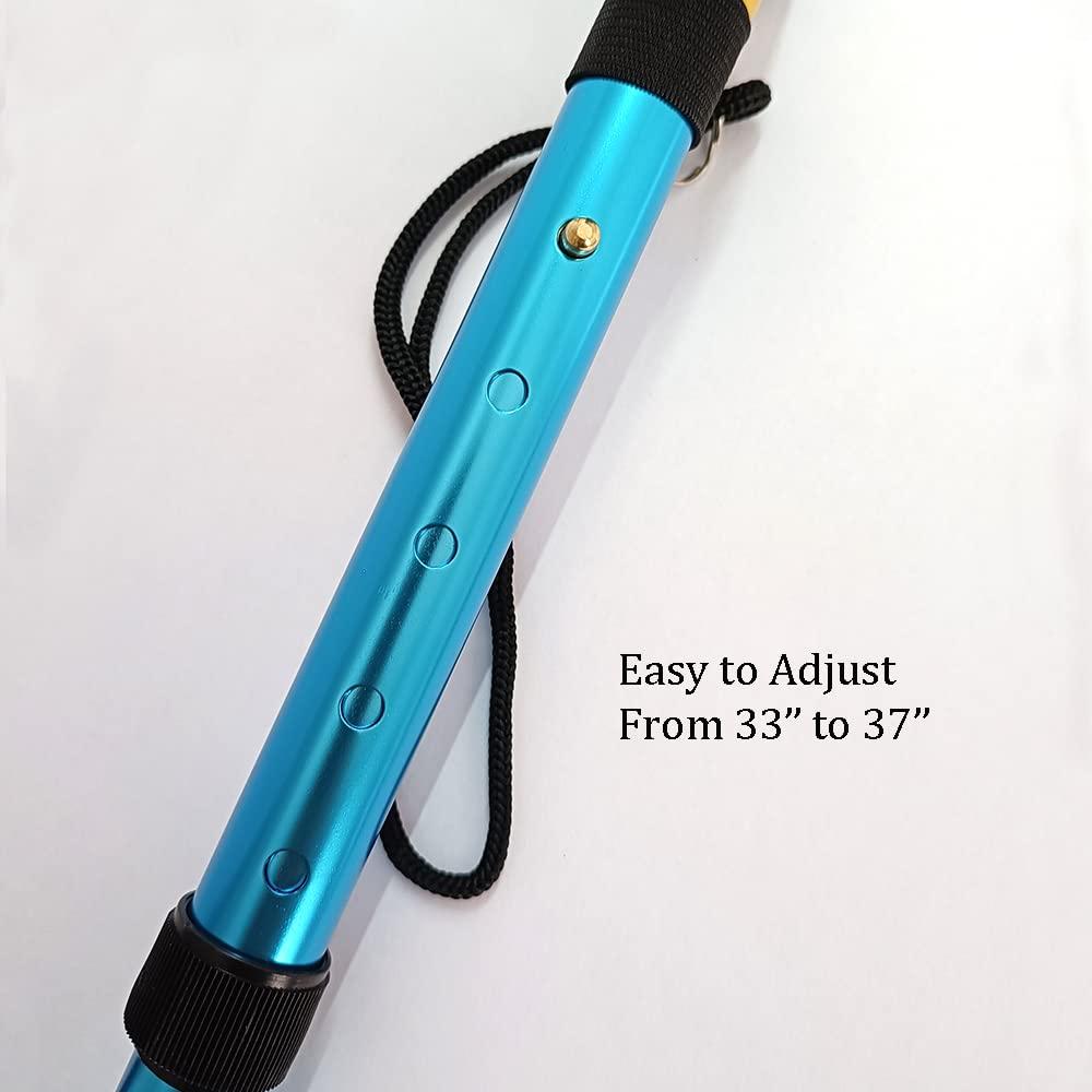 MUFANDUO Collapsible Walking Cane for Women & Senior Men, Folding Lightweight Walking Sticks for Seniors Balance, Adjustable Canes, Stick and Crutches for Adults, bastones para caminar Mujer & Hombre (Blue)