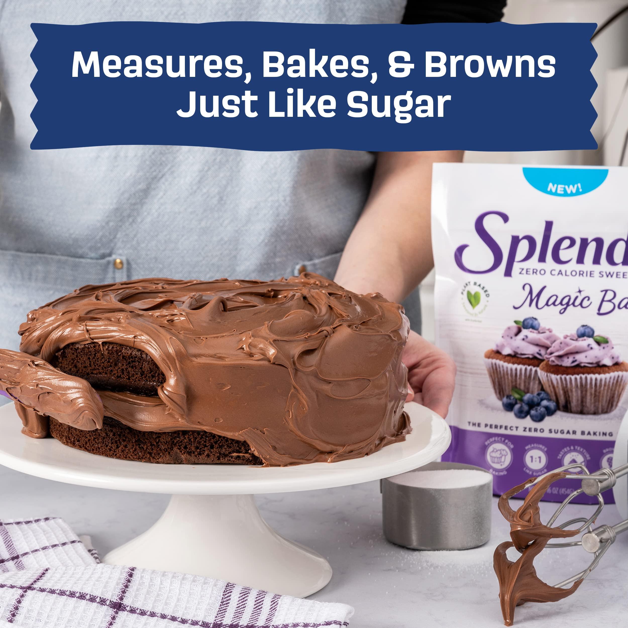 SPLENDA SPLENDA Magic Baker Zero Calorie Plant Based Granulated Baking Blend with Stevia, Erythritol and Allulose – Zero Sugar, Keto Friendly, 1lb (16 oz) Pouch (Pack of 1), White
