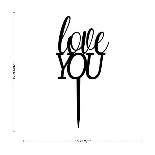 CustonCares Love You Cupcake Topper Mrs & Mrs Gay And Lesbian Birthday Cake Topper for Nuptial Birthday Cake Decorations Customized Custom Cupid's Arrow Heart Acrylic Black
