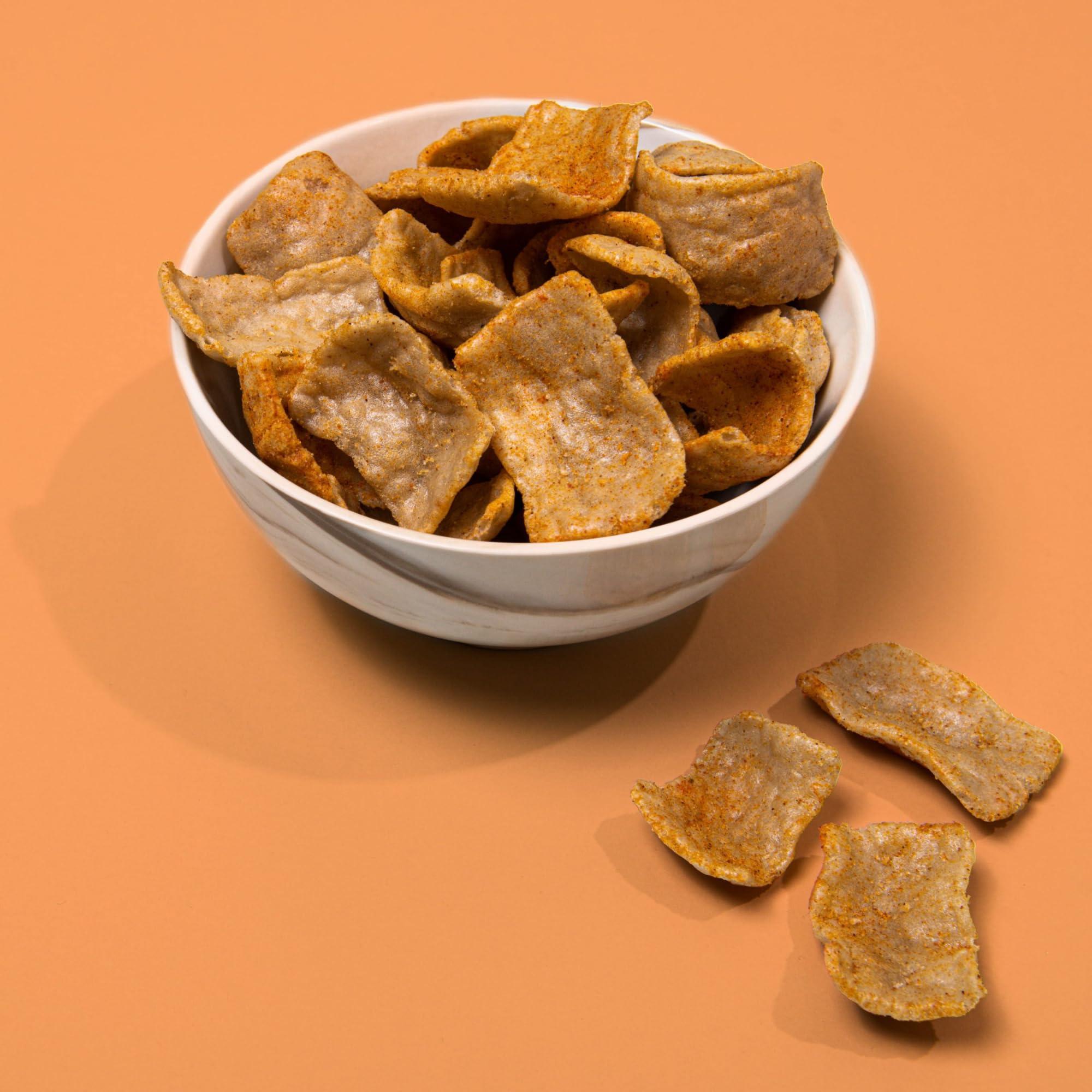 Independent Cuisine SNACKLINS Plant Based Crisps Vegan Healthy Snacks - Gluten Free, Grain Free, Plant Based Crisps, 100% Kosher, Low Calorie and No Added Sugar, Crunchy, Puffed Snack - Nacho, 3oz, Pack of 3