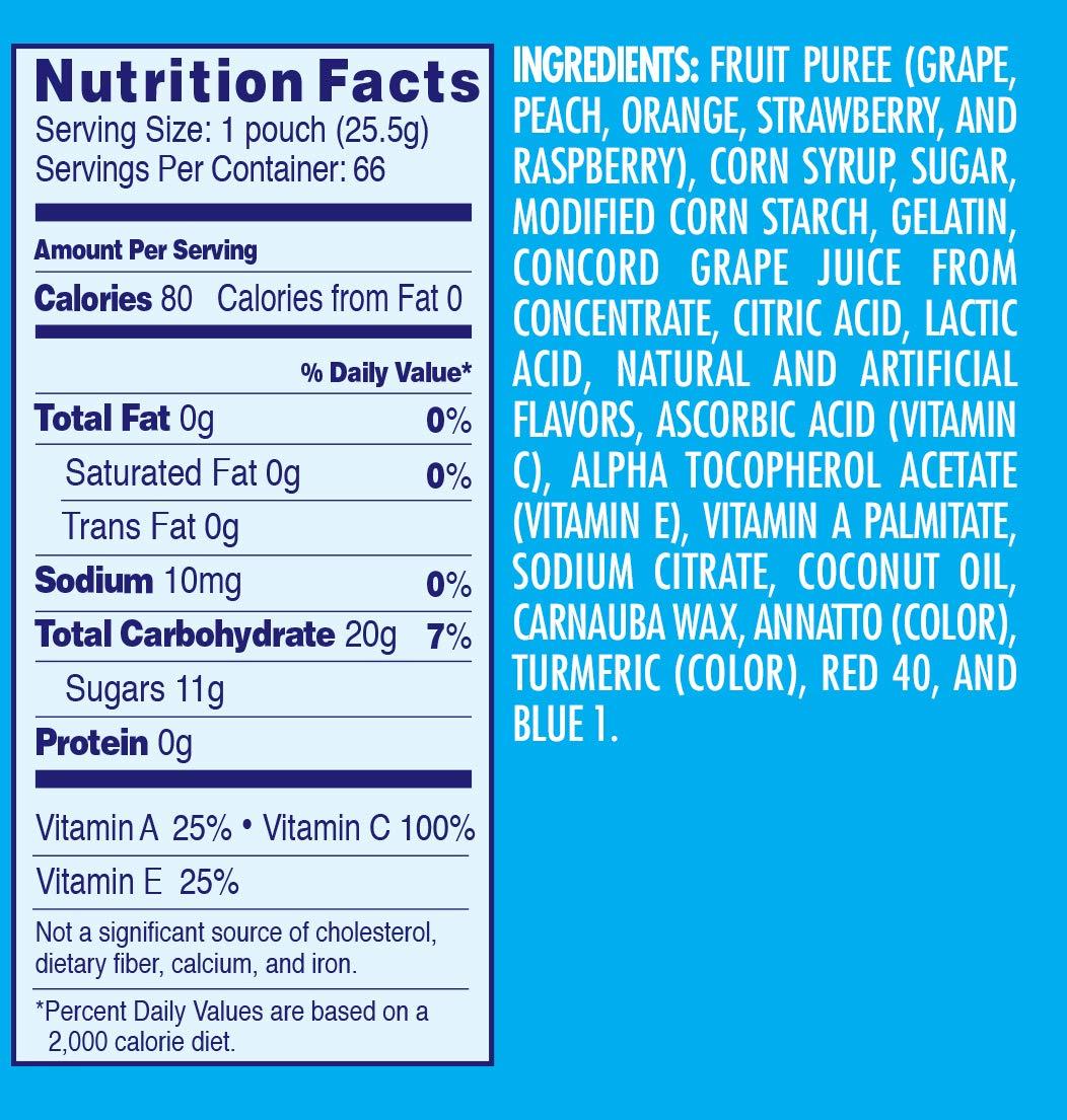 Welch's Welch's Fruit Snacks, Mixed Fruit, Gluten Free, Bulk Pack, 0.9 oz Individual Single Serve Bags (Pack of 66)