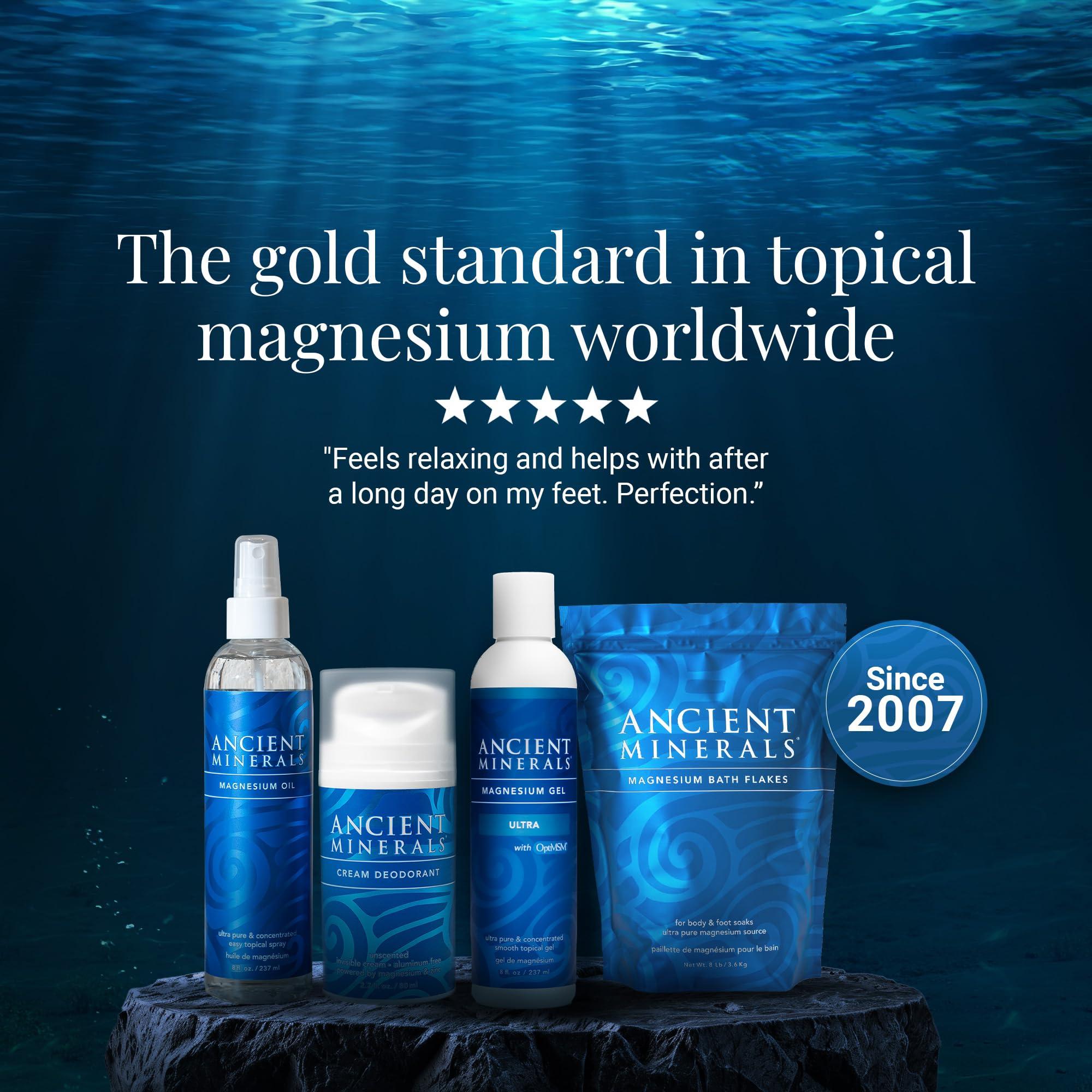 Ancient Minerals Ancient Minerals Magnesium Bath Flakes - Magnesium Oil Spray and Magnesium Lotion - High-Absorption Efficiency for Relaxation, Wellness & Muscle Relief