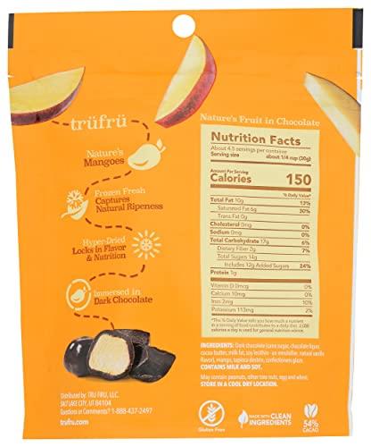 Tru Fru Tru Fru Nature\'s Mangoes, Hyper-Dried Fresh in Dark Chocolate, 54% Cacao, Made with Clean Ingredients, Kosher, Gluten Free & Non-GMO, 4.5 Ounce (Pack of 6)