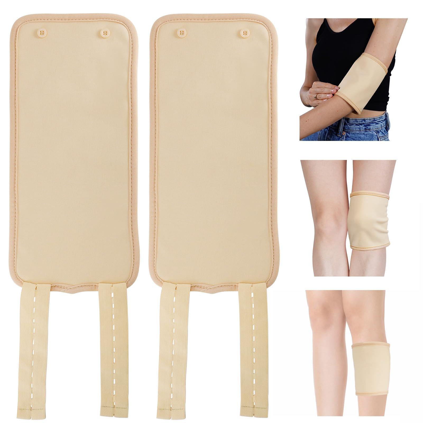 RTBYUE 3 in 1 Castor Oil Pack Wrap for Legs & Hands, Castor Oil Packs for Liver, Thyroid Breasts Knee, Reusable Anti Oil Leak Organic Castor Oil Compress Kit for Neck, Calf, Inflammation (Knee)