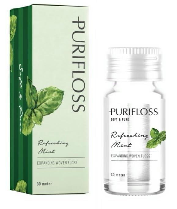 Purifloss PURIFLOSS Premium Expanding Woven Dental Floss - PTFE & PFAS Free - Refreshing Mint - Dentist Recommended - Vegan & Cruelty Free - 2-Month Supply (30yd)