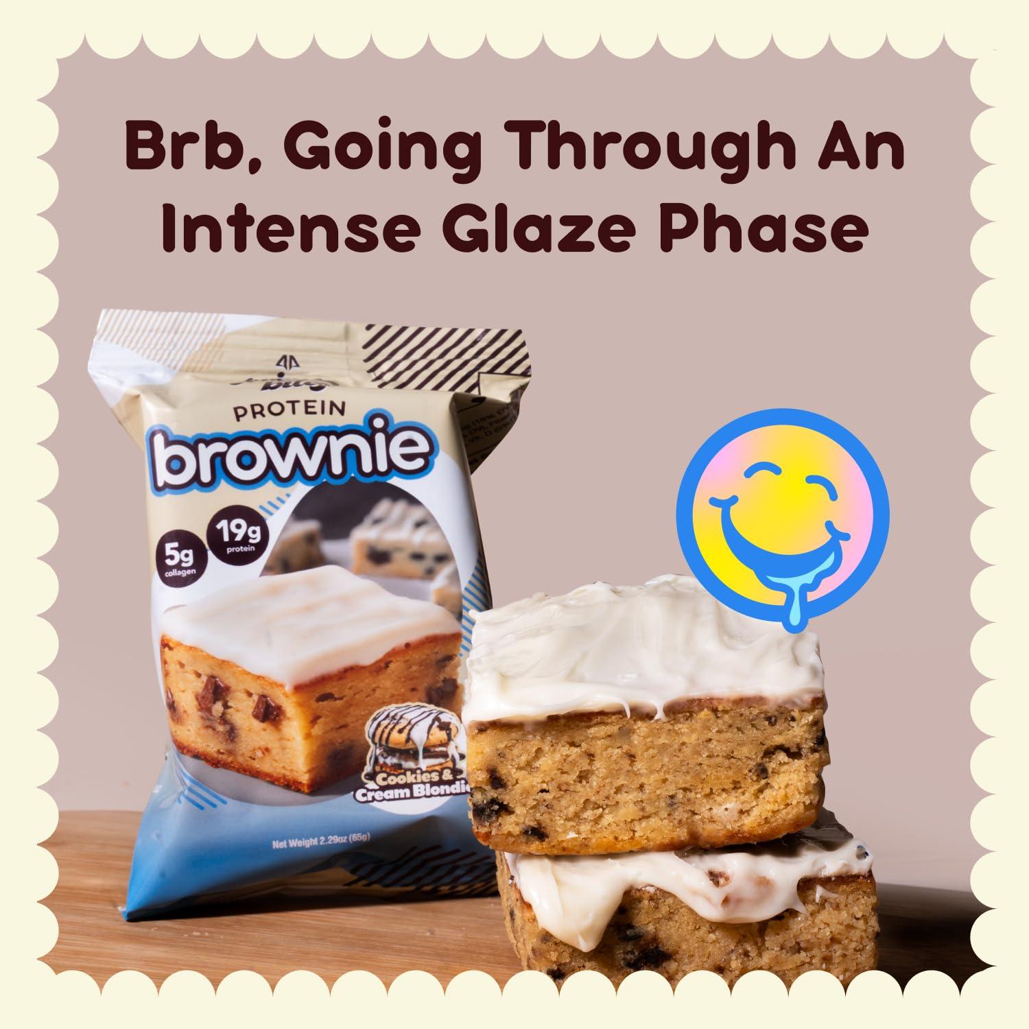 Alpha Prime Supplements Prime Bites Protein Brownie from Alpha Prime Supplements | High Protein, Collagen Fortified Low Sugar Treat | Delicious Snack | 12 Bars per Box (Cookie Dough Bites)
