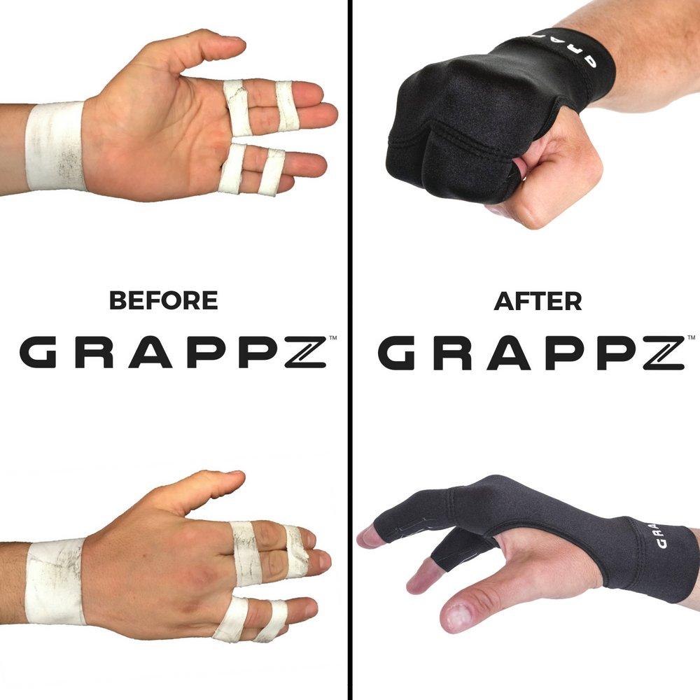 Grappz Grappz Multi-use Finger Support Athletic Gloves - Mallet Finger Splint - Hand Brace For Arthritis Pain and Protection- Prevent Unnecessary Injuries - Finger Braces Joint Stabilizer (Black, Unisex, Extra Large)