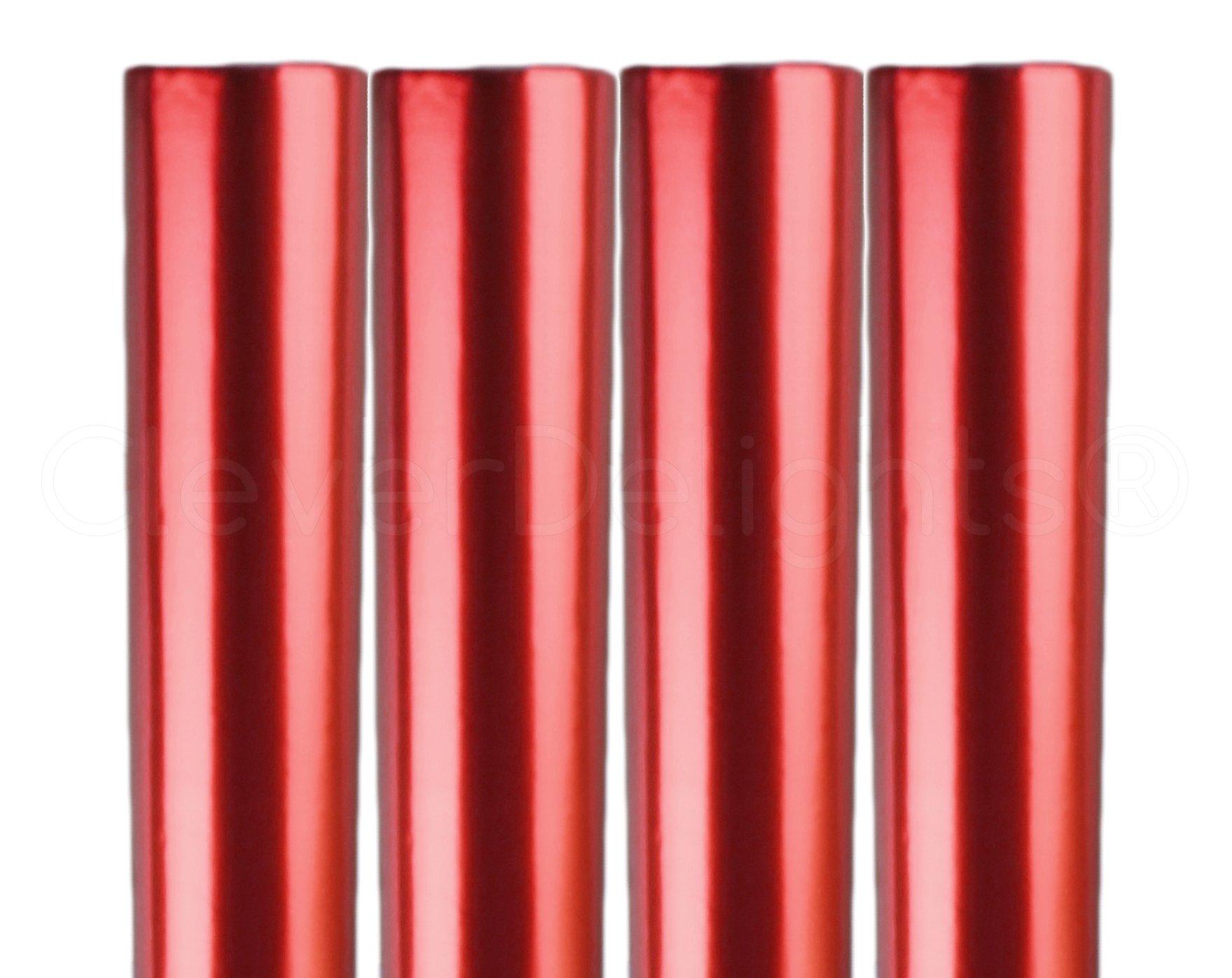 CleverDelights CleverDelights 4 Rolls Metallic Red Wrapping Paper - 30" x 300" JUMBO Rolls - 250 Sq Ft Total - Gift Wrap