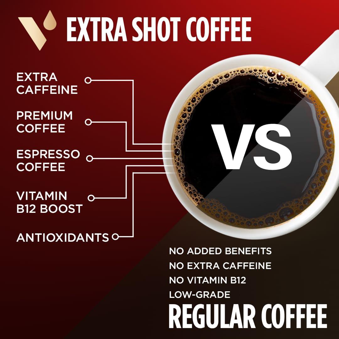 VitaCup VitaCup Extra Shot Strong Coffee Pods, Bold & Intense Dark Roast w/Espresso Shot, High Caffeine, Vitamin B12, Antioxidants, Recyclable Single Serve Pod Compatible w/Keurig K-Cup Brewers, 16ct