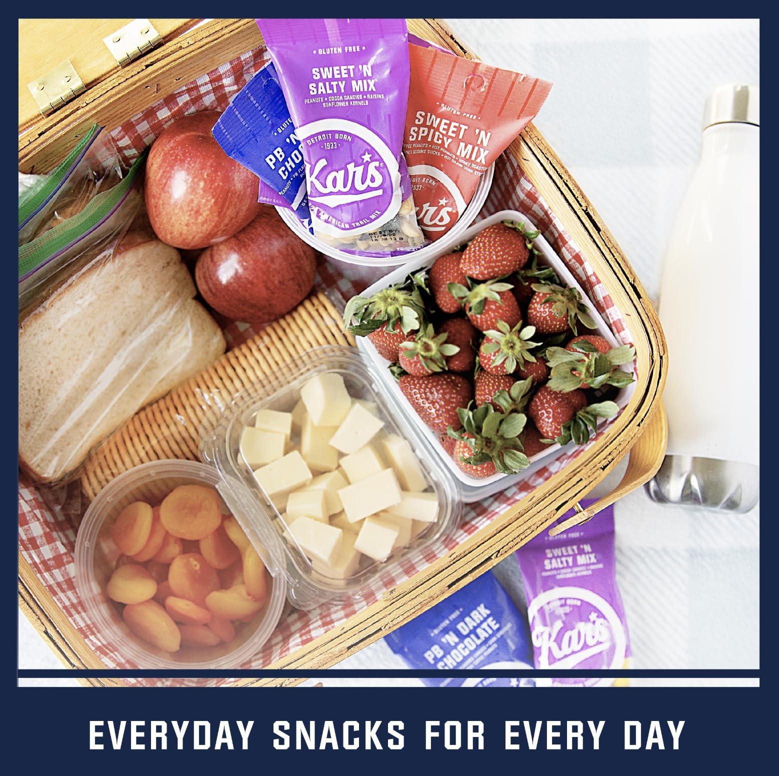 Kar's Kar's Nuts Peanut Butter 'N Dark Chocolate Trail Mix Snacks - Roasted Peanuts, Peanut Butter Candies, Dark Chocolate & Butter Toffee Peanuts, 12 oz Resealable Pouch (Pack of 6)