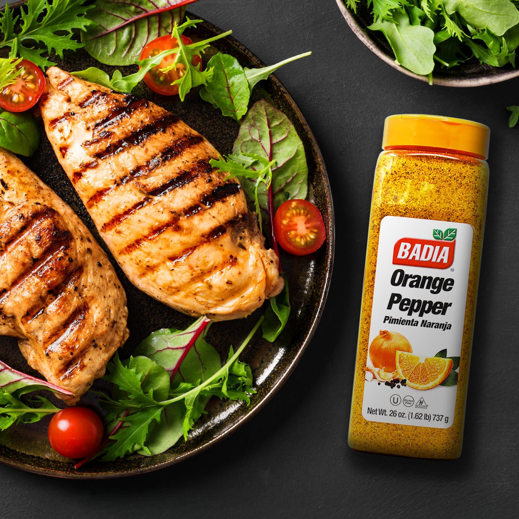 Badia Badia Orange Pepper Seasoning, 26 oz - Pepper, Garlic & Onion, Zesty Citrus Blend for Chicken, Seafood & Vegetables
