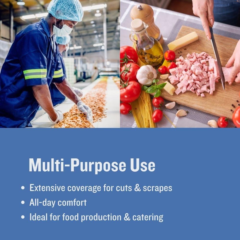 PackagingSuppliesByMail Detectable Metal Bandages, Cloth Bandaid Strip, Blue, 1x3 Inch, 100 Pack