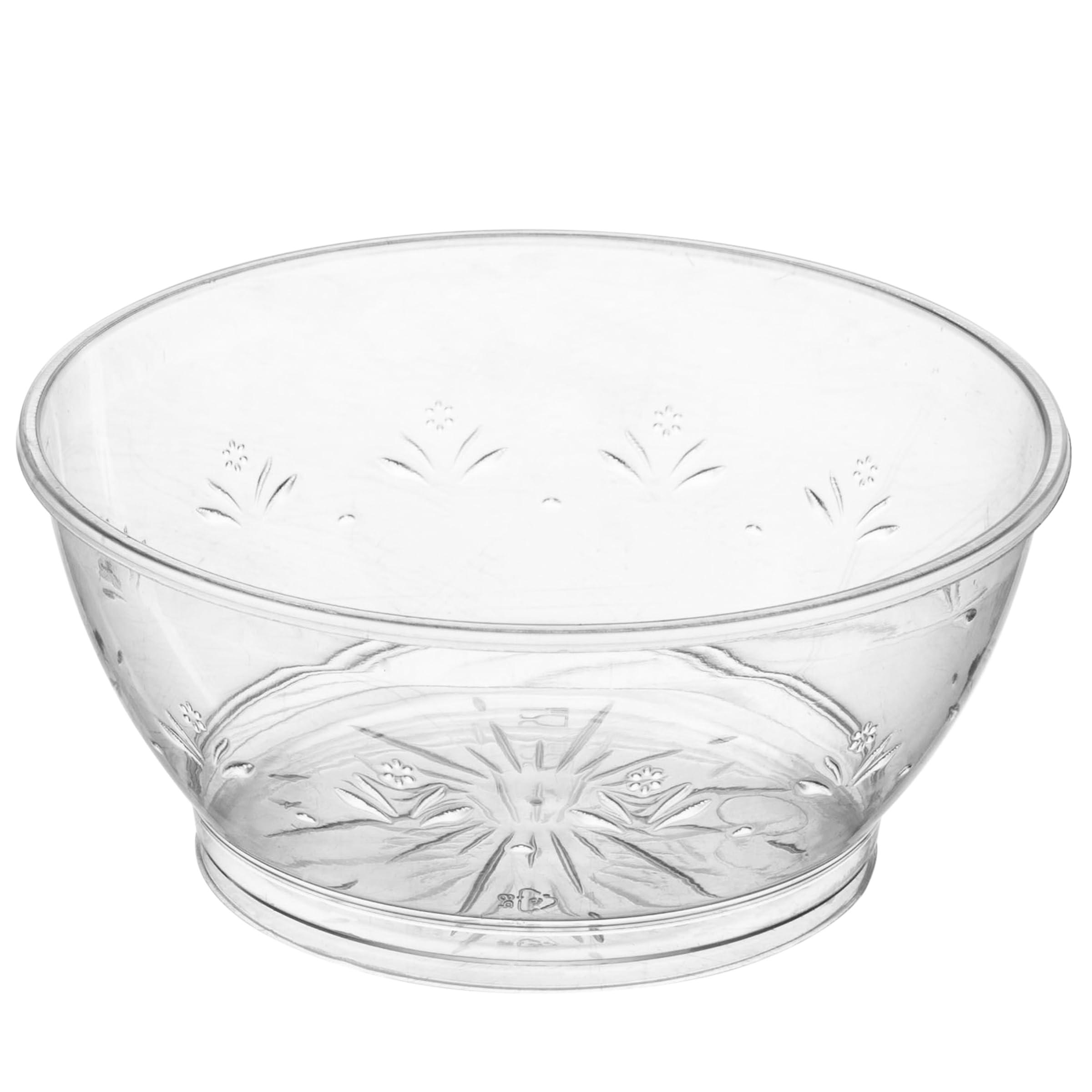 JoyServe JoyServe Clear Mini Plastic Bowls - (Bulk 50 Pack) 6 Oz Disposable Premium Hard Plastic Dessert Bowls for Serving, Weddings, Catering, Parties, Salsa, Home or Event Party Supplies