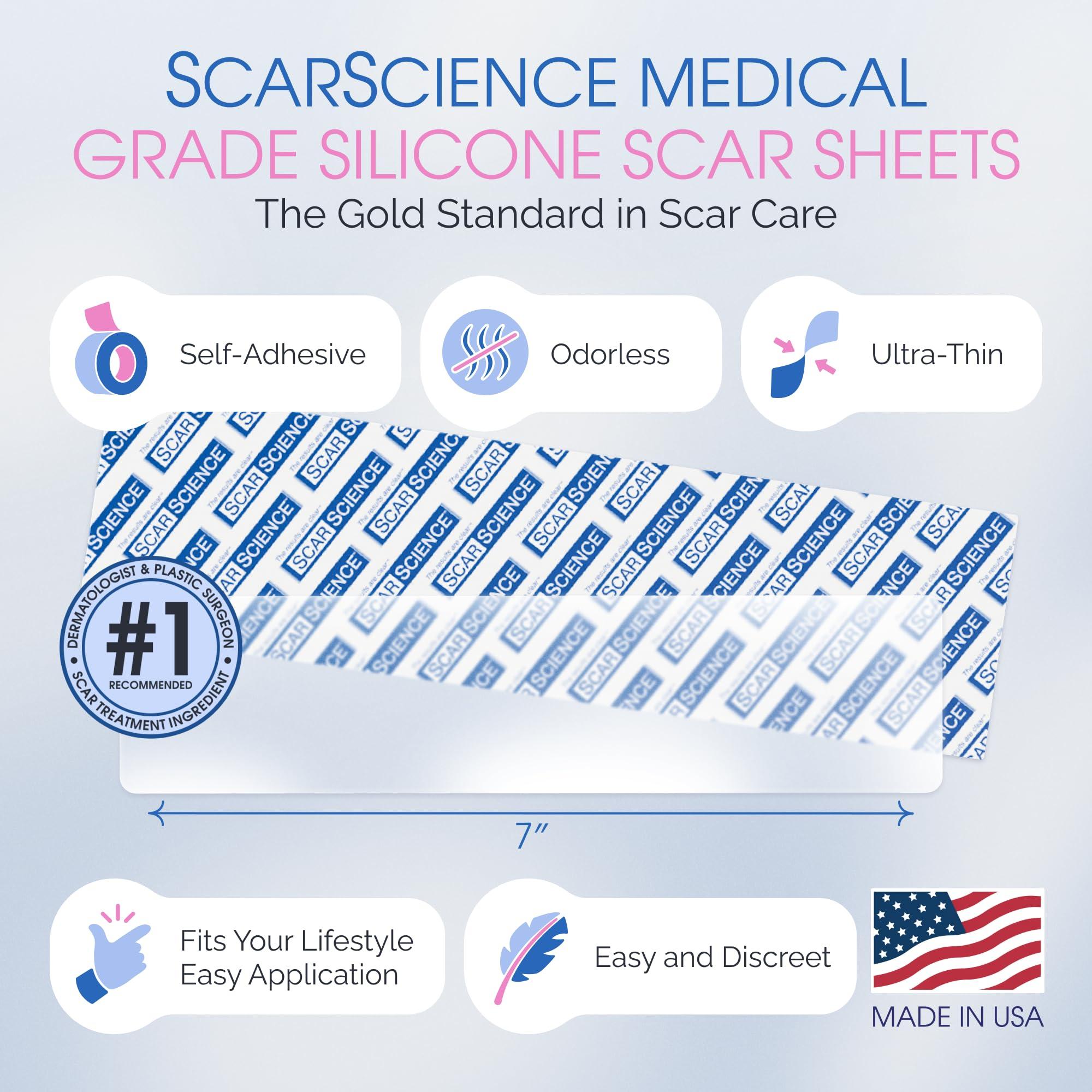 ScarScience ScarScience C-Section Recovery Kit - Advanced Scar Treatment after C-Section - Medical Grade Waterproof Silicone Scar Sheets for Scar Removal, 8 Strips + Silicone Gel for Scars and Surgical Scars,18ml