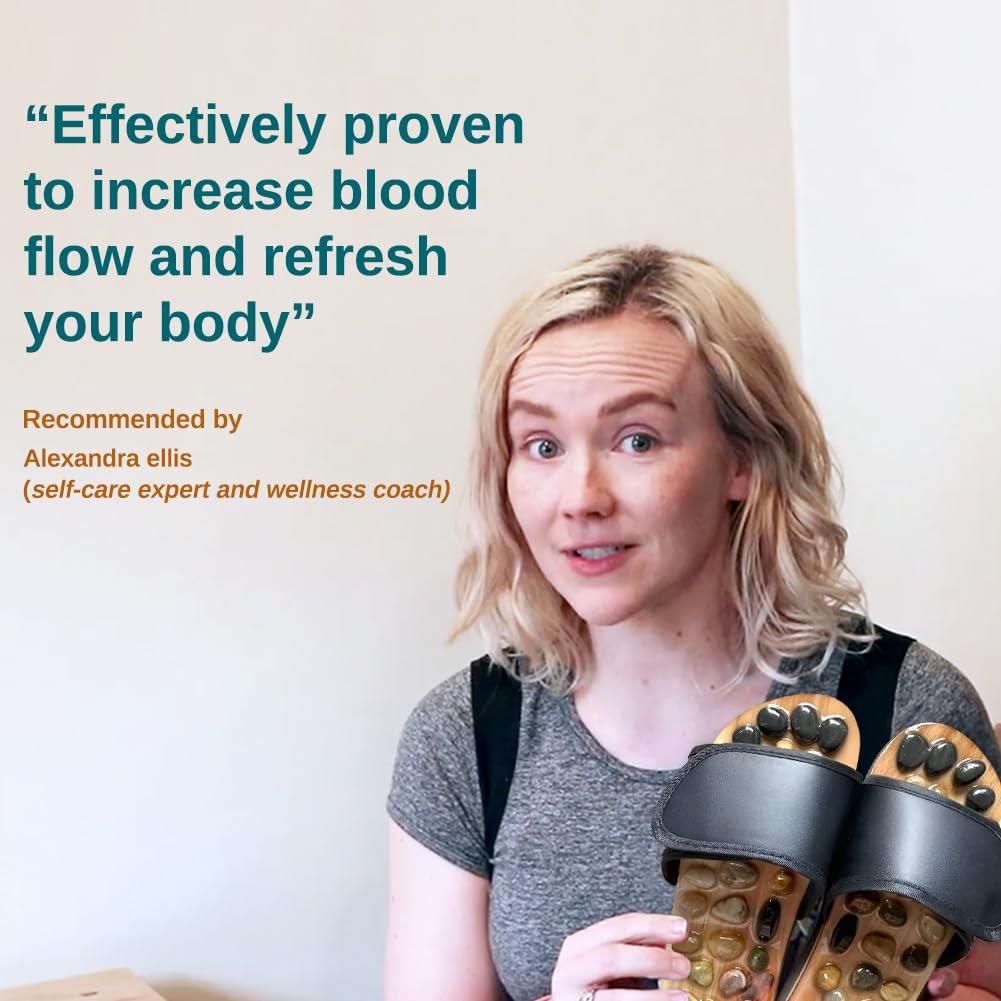 Comfecto Acupressure Massage Slippers with Earth Stone (Men 8-9.5/Women 9.5-11)