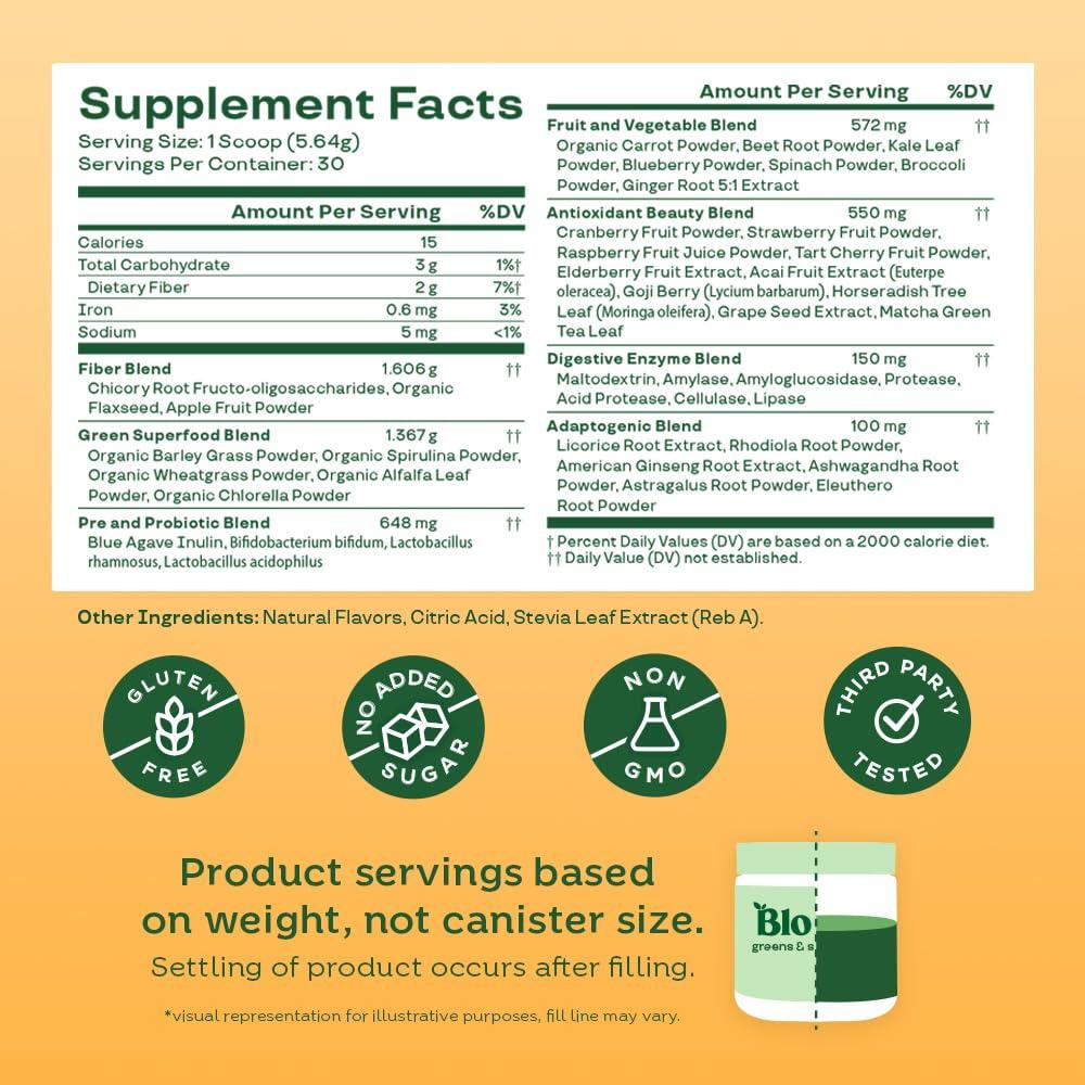 Bloom Nutrition Bloom Nutrition Superfood Greens Powder, Digestive Enzymes with Probiotics and Prebiotics, Gut Health, Bloating Relief, Mango + Bovine Colostrum Powder | Pure 40% IgG Premium Colostrum