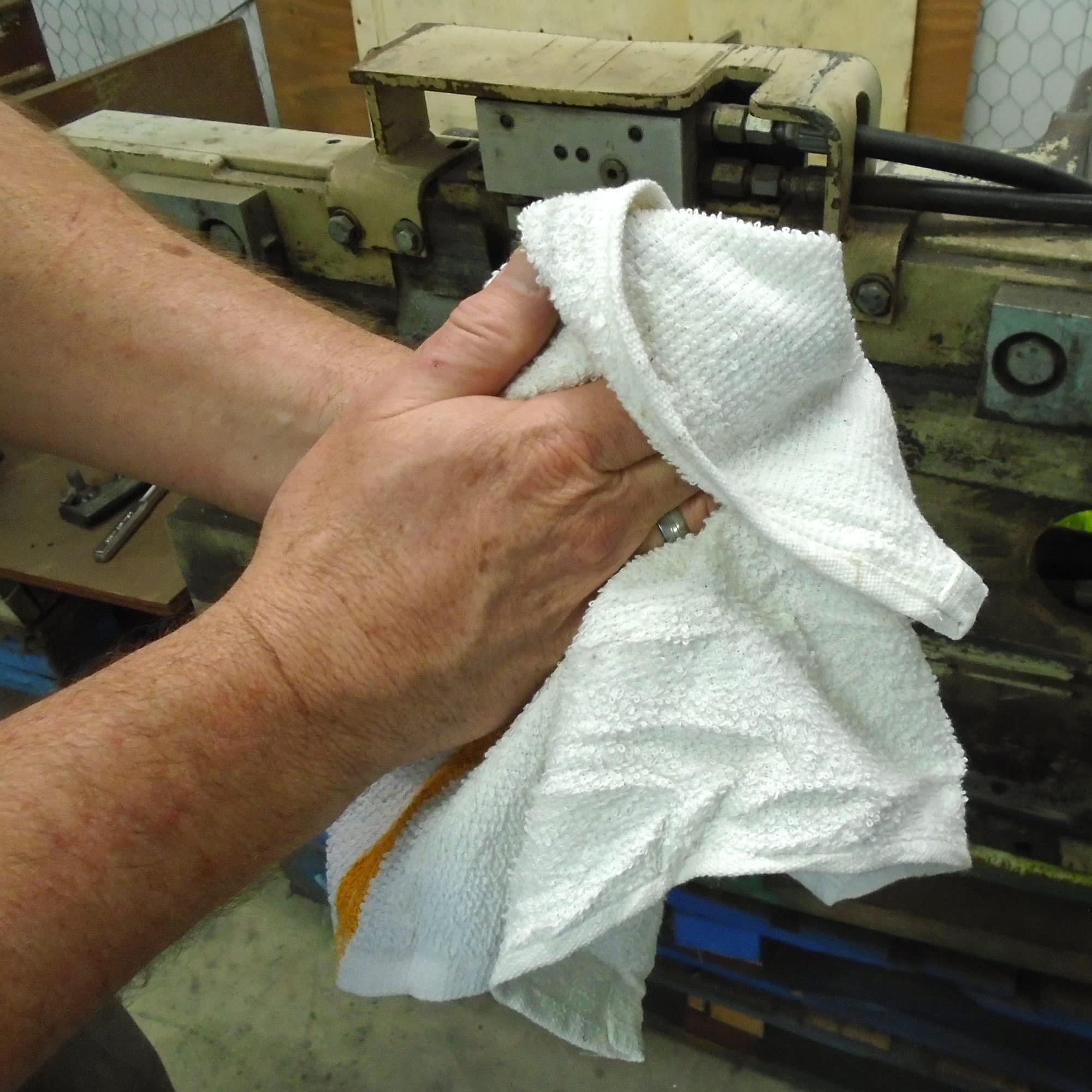 Texas Ragtime Texas Ragtime White Terry Bar Towels Bulk Industrial Grade Cloth Rags Multipurpose Cleaning, Staining for Restaurants, Home and Commercial (14 x 17) (8 Pounds)