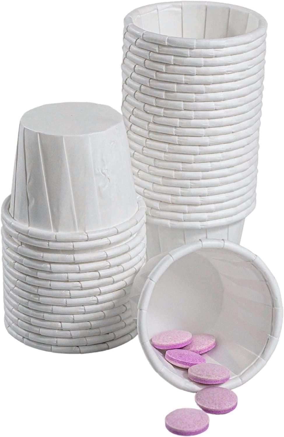 Vakly Disposable Paper Souffle Medicine Cups 3/4 oz [Pack of 2500] – (0.75 Ounce) Small Cups for Medication Distribution, Pills, Tasting, Condiments, Food and Dessert Serving