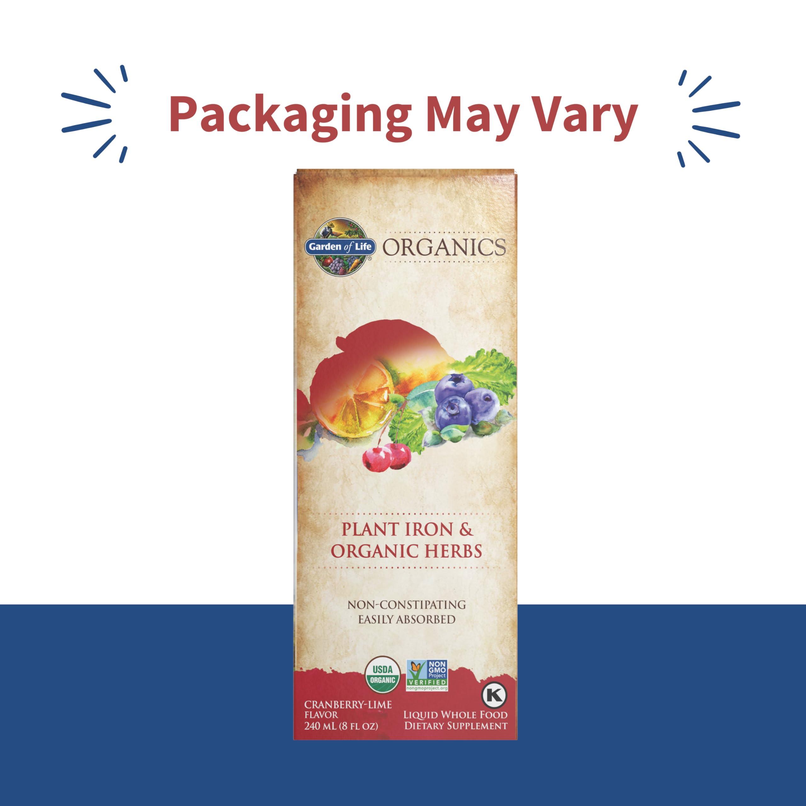 Garden of Life mykind Organics Organic Plant-Sourced Iron + Herbs (Cranberry-Lime Liquid) 8oz Liquid