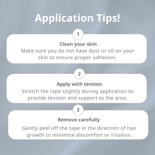 CureTape CureTape® Gentle | Kinesiology Tape for Hyper Sensitive Skin | Gentle Adhesion | 100% Hypoallergenic Water Resistant K Tape | for Thin Skin, Elderly or Children | Gentle to Remove | Medical KTape