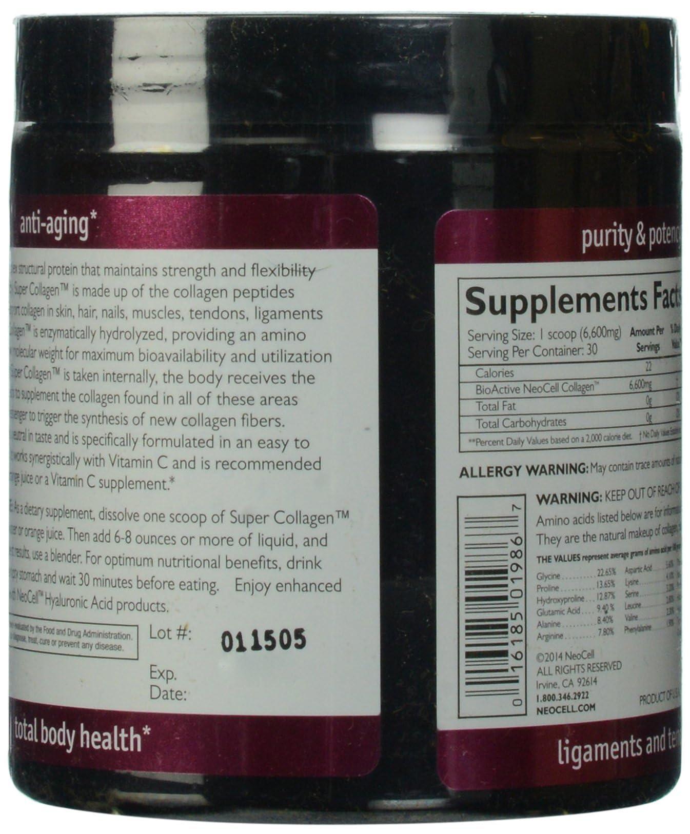 NeoCell Neocell Super Collagen Powder A 6,600mg Collagen Types 1 & 3 - Unflavored - 7 Ounces