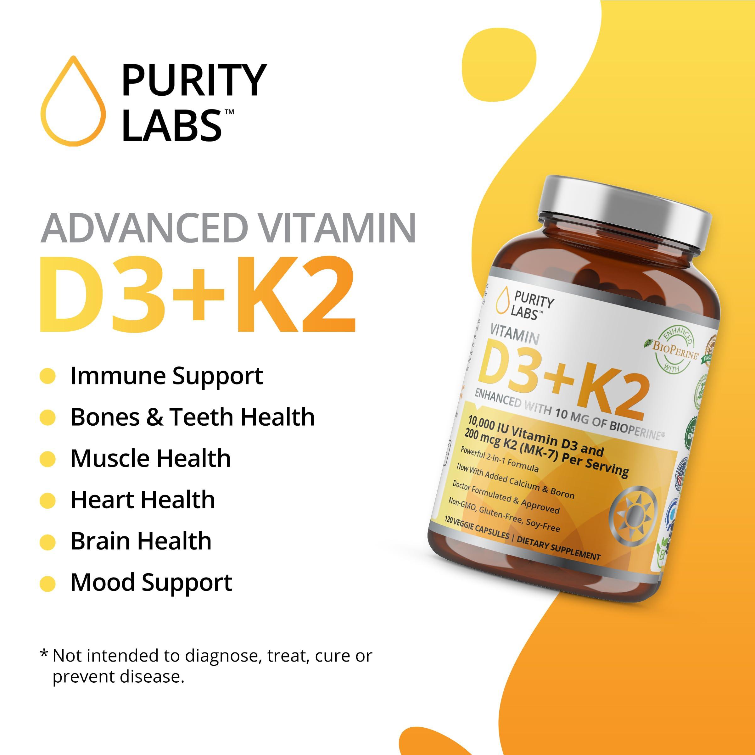 Purity Labs Purity Labs Vitamin D3 K2 & Pure Trans-Resveratrol Supplement