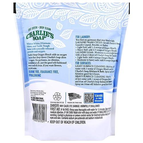 Charlie\'s Soap Charlie\'s Soap Oxygen Bleach (2.64 Lbs., 1 Pack) Non-Chlorine Bleach Alternative Powder Whiten Laundry & Remove Stains Safer for Colors