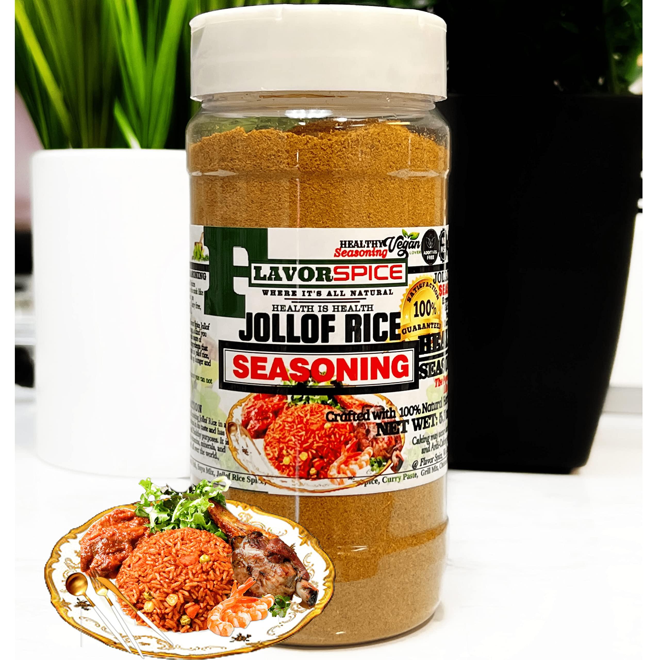 Flavor Spice LLC Jollof Rice Seasoning Crafted with 100% Natural Herbs and Spices with No Artificial or preservatives, No Salt, No Sugar, No MSG, Gluten Free, Great For Keto, Great For Vegan (3.80oz)