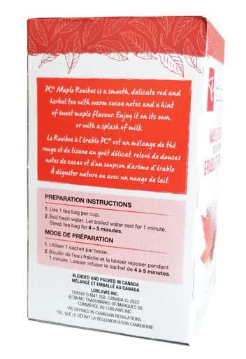 Loblaw's President's Choice Maple Rooibos Red Tea 20ct, 40g/1.4 oz., Box {Imported from Canada}