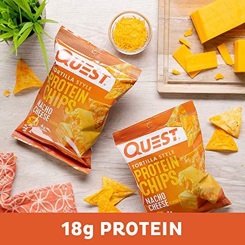 Quest Nutrition Quest Nutrition Nacho Cheese Tortilla Style Protein Chips, 18g Protein, 4g Net Carb, Low Carb, Gluten Free, 1.1 oz (Pack of 12)