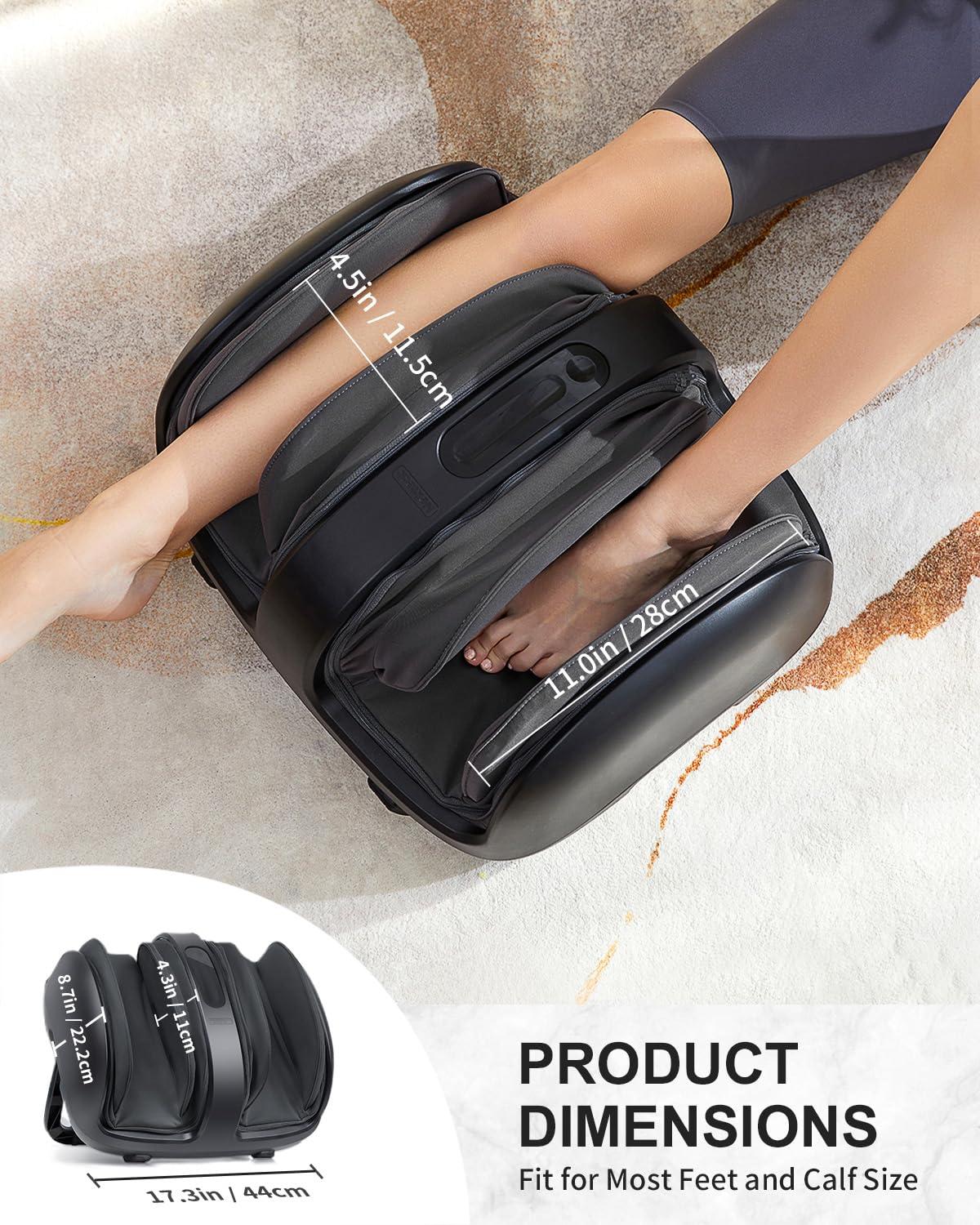 Nekteck Nekteck Foot Shiatsu Massager for Circulation and Pain Relief, Smart Electric Massage Machine with Heat, Deep Kneading, Vibration, Compression for Feet, Calf, Arm Muscle Relax Black (APP Control)