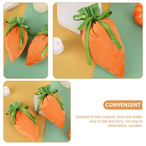 Didiseaon Didiseaon 4pcs Carrot Candy Bag Carrot Goody Bag Mini Carrot Treat Bags Easter Favor Bag Easter Bags Easter Goodie Bag Fabric Goody Bags Diy Sewing Bag Rabbit Eggs Cloth Child Food